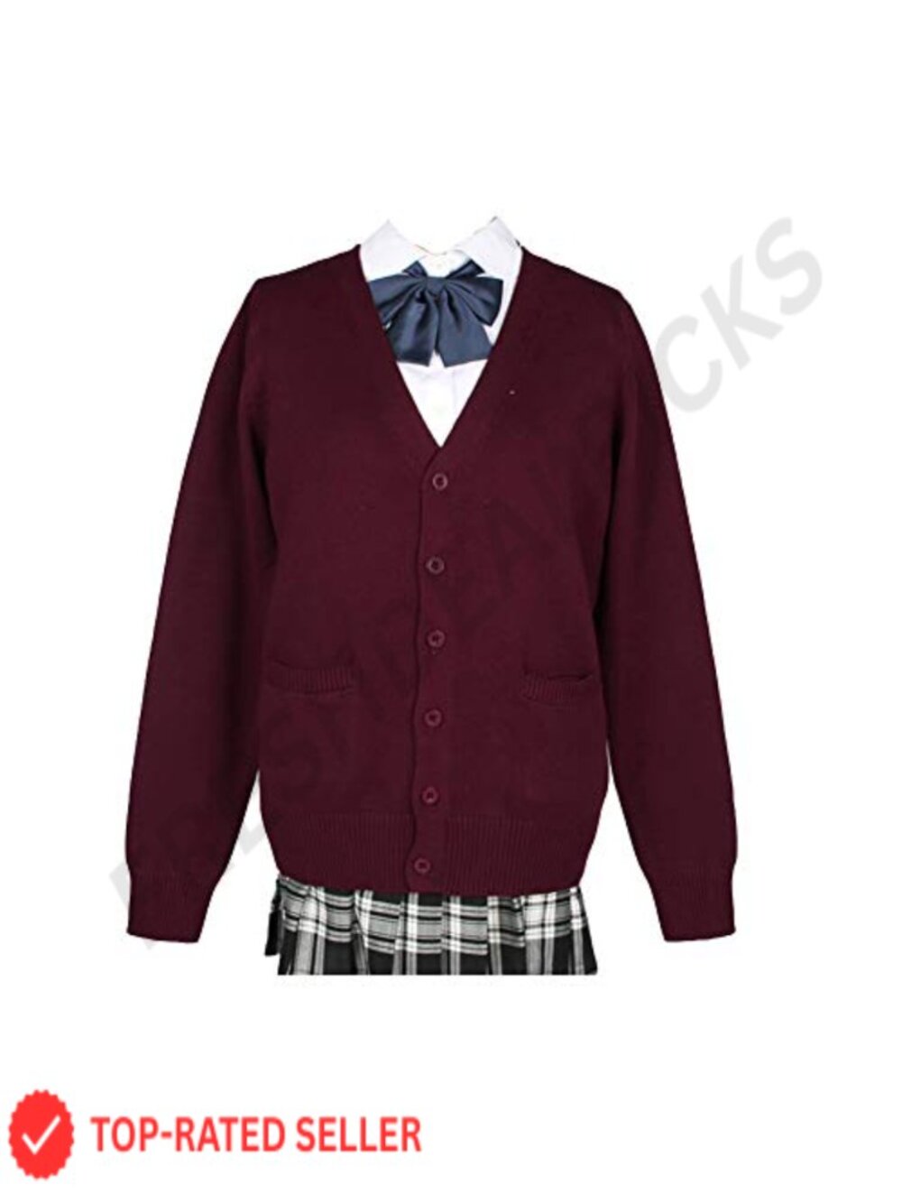 Women's V-Neck Button Down Knit Cardigan Sweater with Pockets